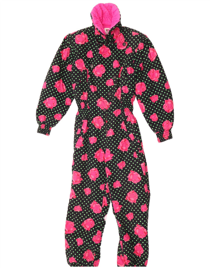 Ungaro Combinaison de Ski Femme IT 44 Medium Noir Floral Coton
