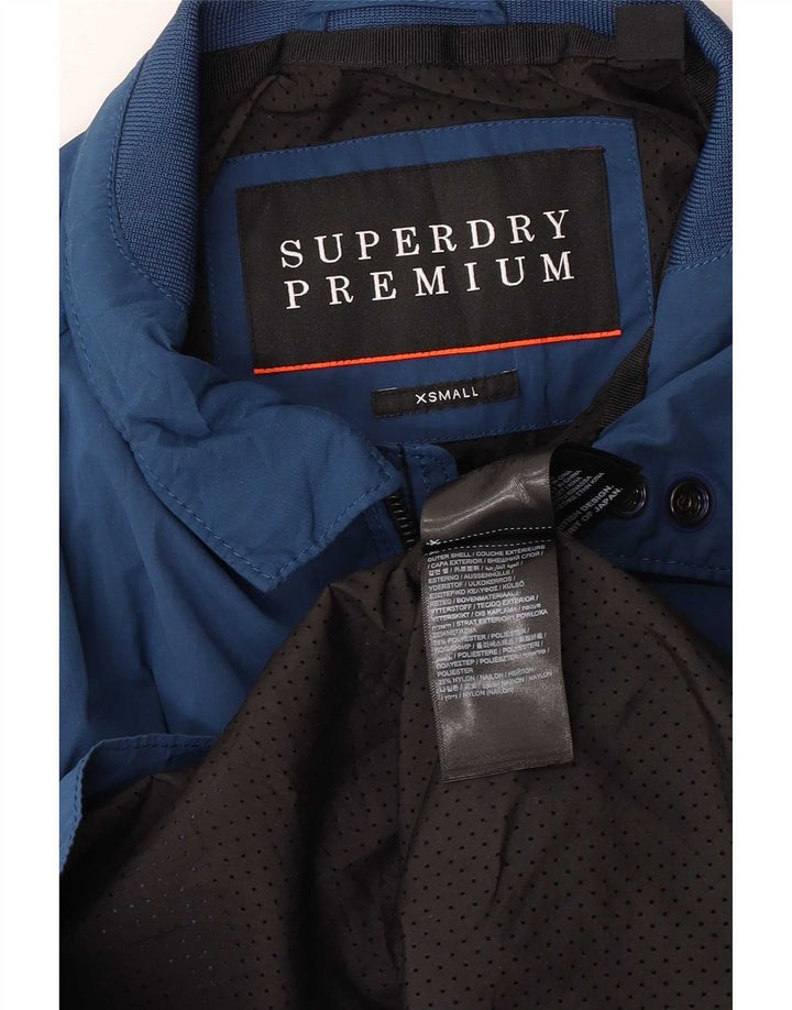 Superdry Veste de Pluie Homme UK 34 XS Bleu Polyester