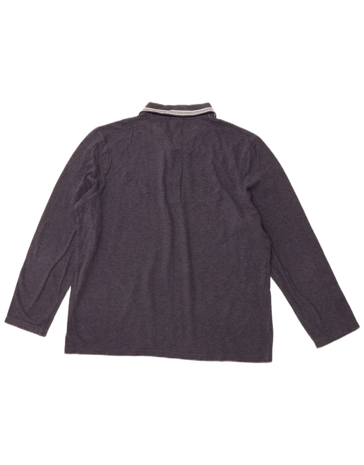 HUGO BOSS Homme Regular Fit Polo à manches longues XL Bleu marine Coton