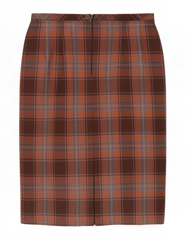 Marks & Spencer Jupe crayon pour femme UK 20 2XL W38 Laine à carreaux marron