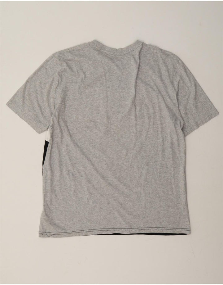 Fila Homme Graphic T-Shirt Top Large Gris Colorblock Coton