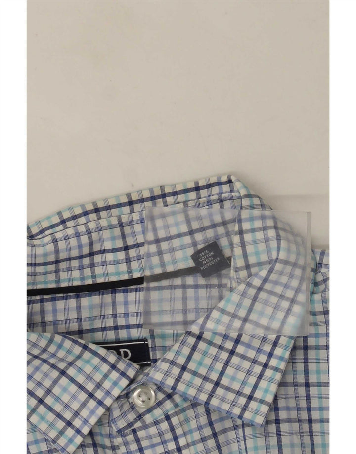 Izod Chemise Homme Taille 16 1/2 Grand Coton à Carreaux Bleu
