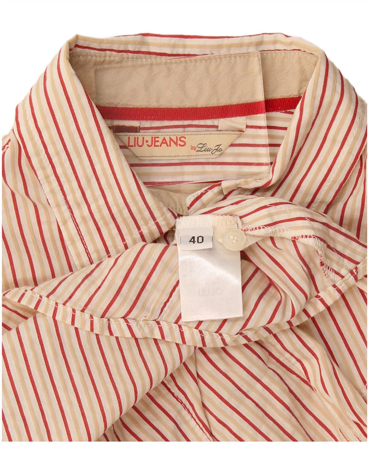 Liu Jo Chemise à manches courtes pour femme IT 40 Petites rayures beiges
