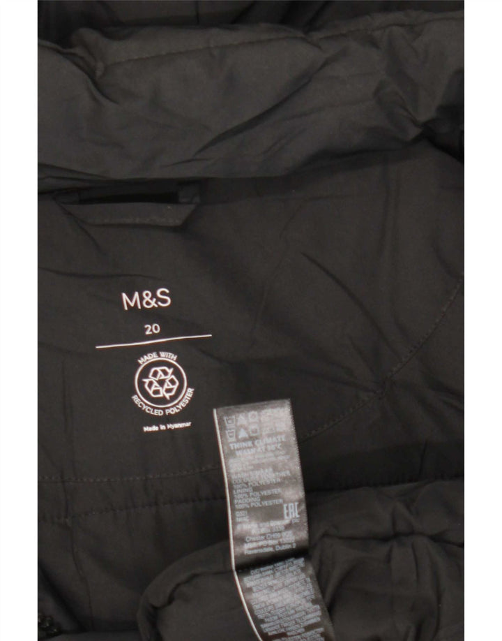 Marks & Spencer Veste matelassée à capuche pour femme UK 20 2XL Noir Polyester