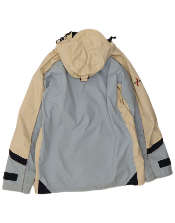 Musto Veste coupe-vent à capuche pour femme EU 36 Small Bleu Colorblock Nylon
