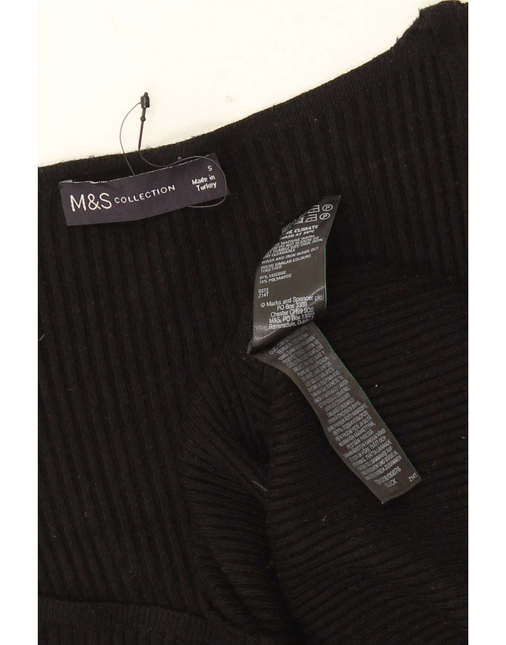 Marks & Spencer Haut à manches longues pour femme UK 8 Small Noir Viscose