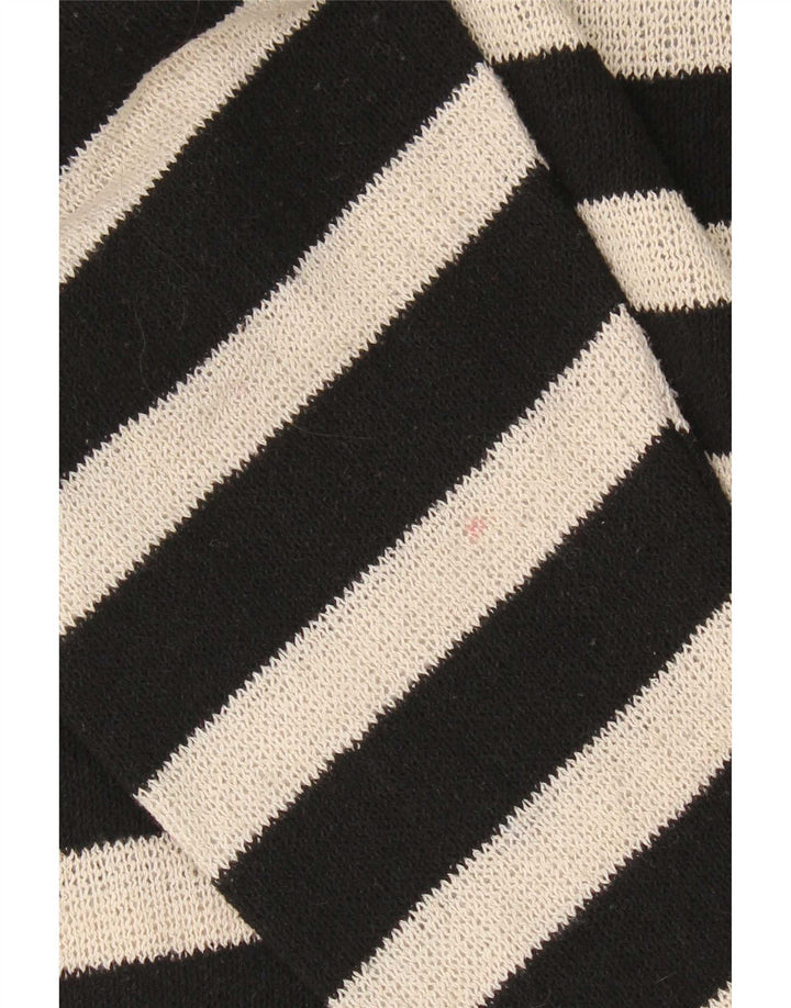 Zara Pull surdimensionné à col roulé pour femme UK 10 Petit rayé noir