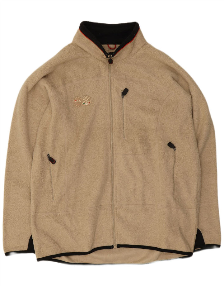 Fila Veste Polaire Homme UK 44 2XL Beige Colorblock Polyester