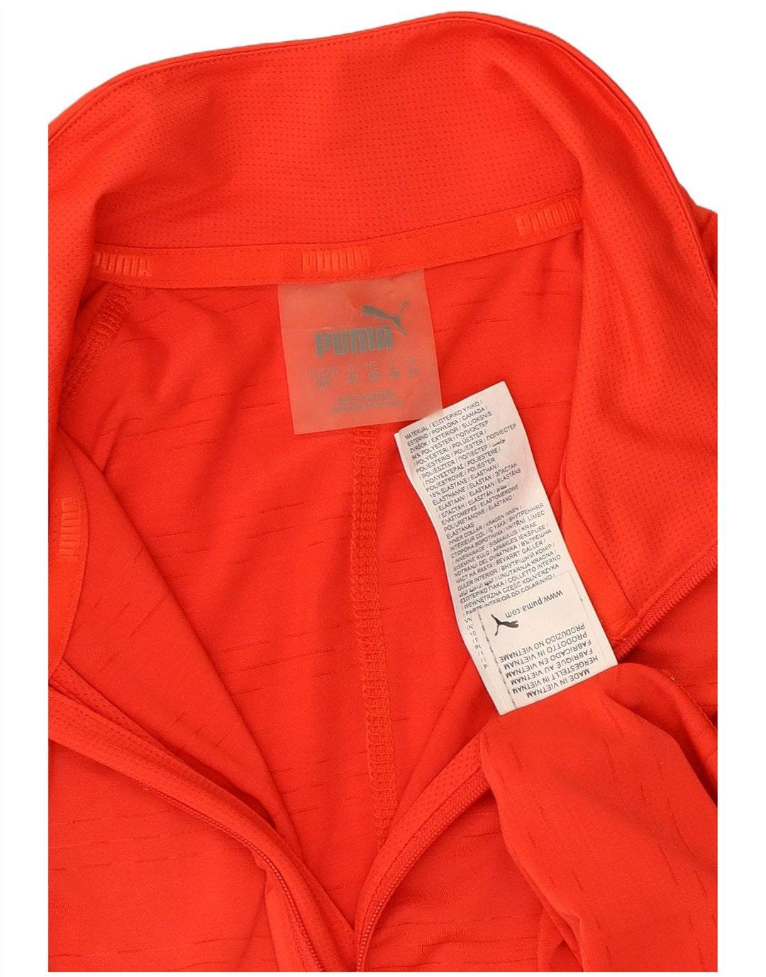 Puma Haut de survêtement à col zippé pour femme UK 10 Small Rouge Polyester