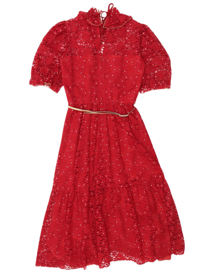 E+M AUGUSTAT Robe Maxi Femme UK 12 Moyen Rouge Floral