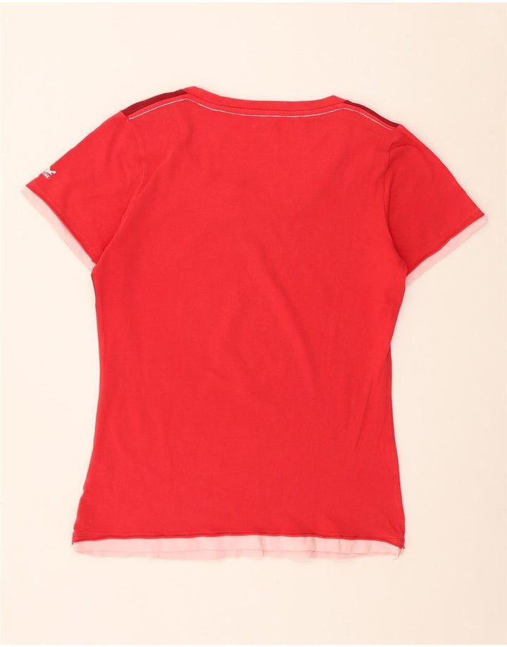 SALEWA T-Shirt Femme UK 14 Medium Rouge Floral