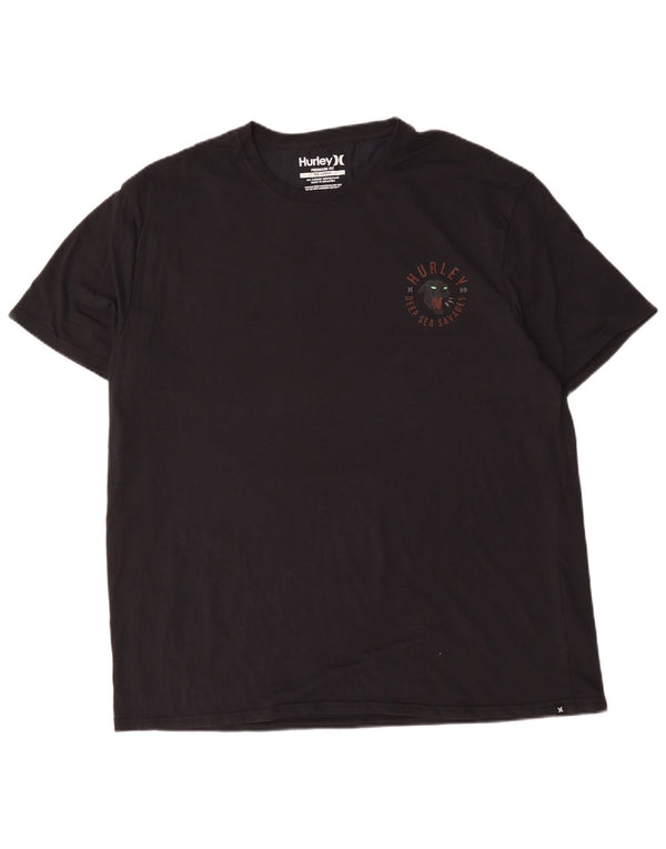 Hurley T-Shirt graphique coupe Premium pour hommes, haut 2XL en coton noir