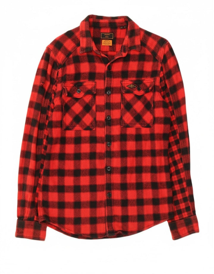 Superdry Chemise Slim Fit Lumberjack Flannel Homme Rouge Moyen Vichy Coton