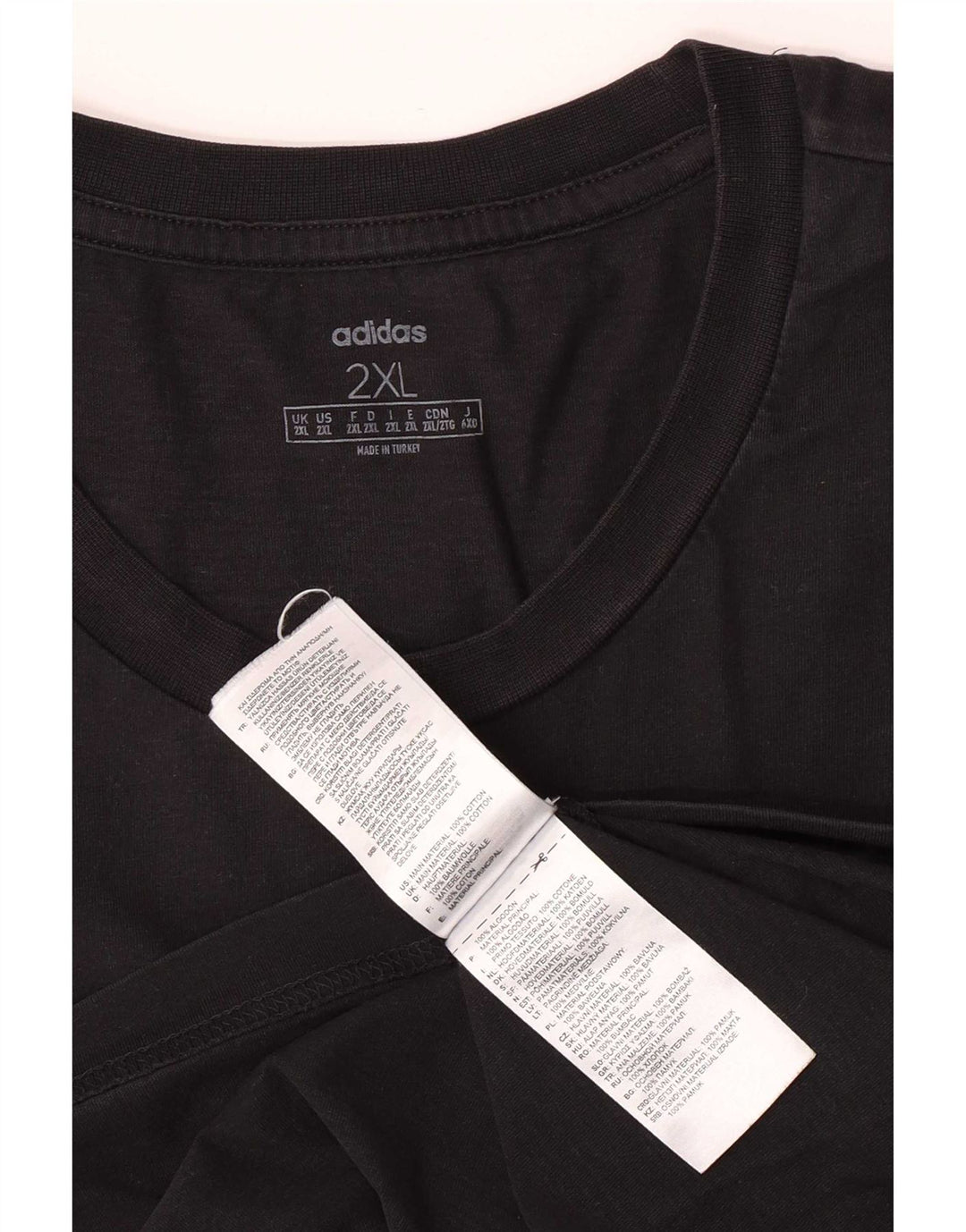 Adidas Mens Regular Graphic T-Shirt Top 2XL Coton Noir