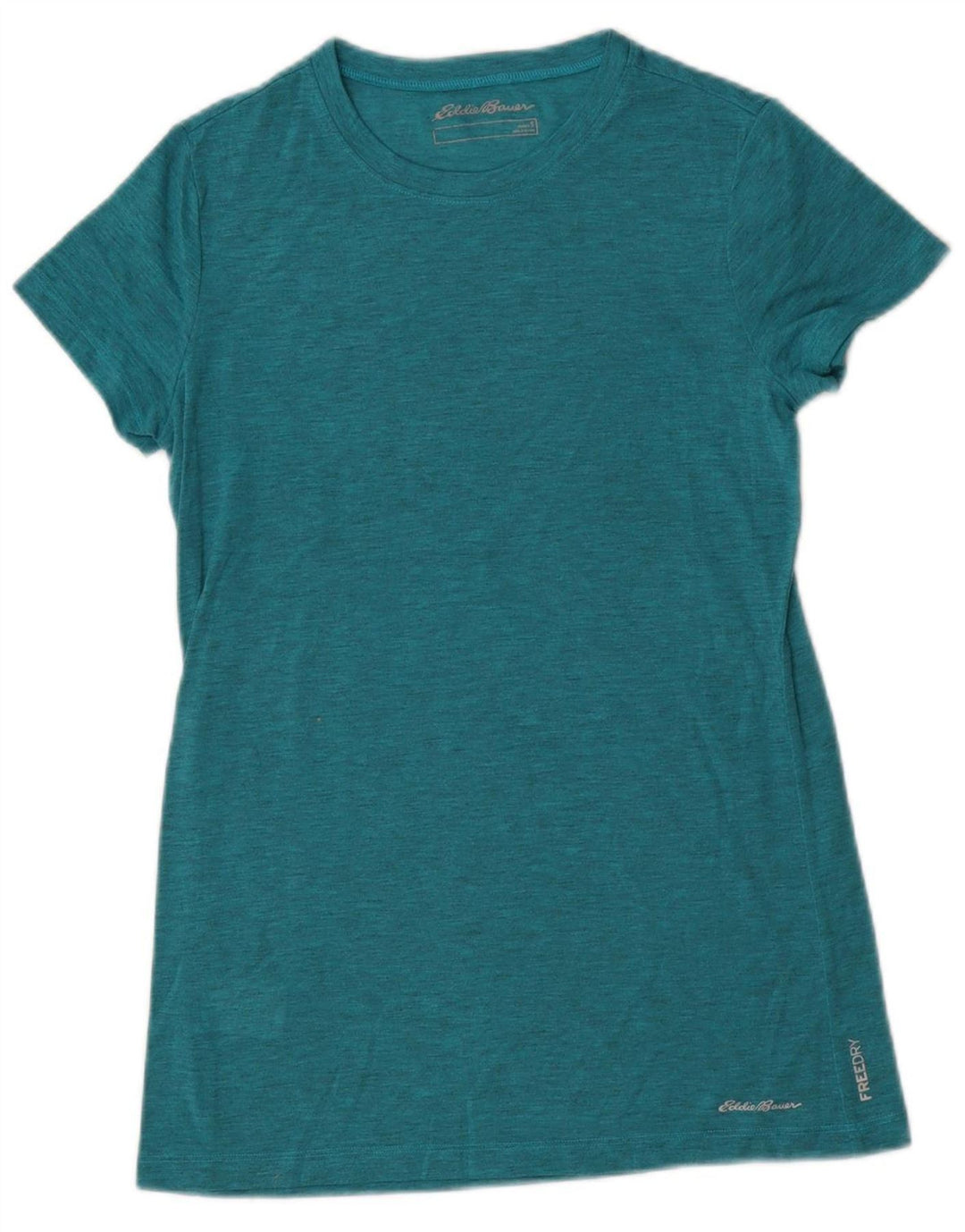 EDDIE BAUER T-Shirt Femme Top UK 10 Petit Vert Moucheté Polyester