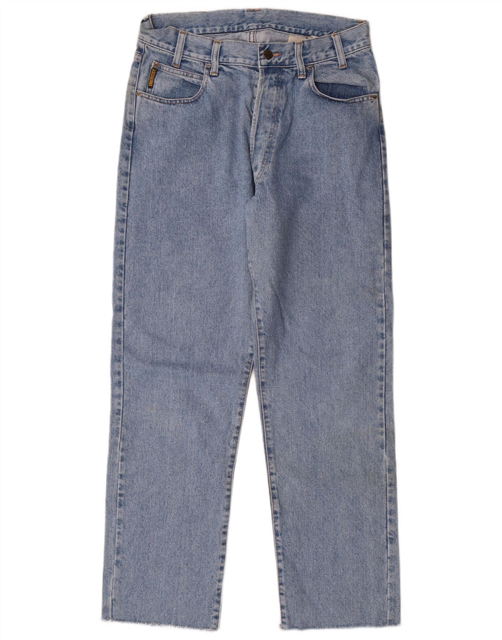 Armani Homme Jean Droit Taille Haute W32 L29 Bleu Coton