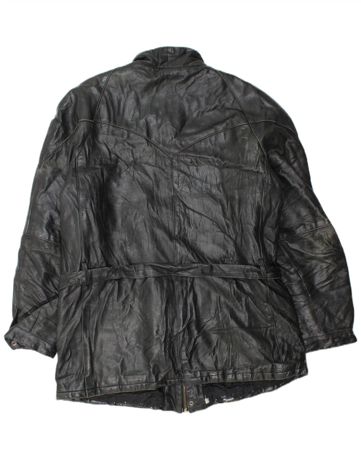 veste en cuir homme vintage UK 38 Noir Moyen