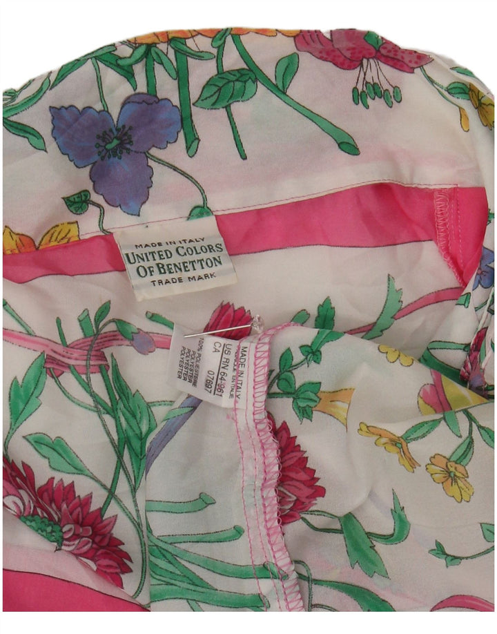 BENETTON Chemisier surdimensionné pour femme UK 14 Medium Multicolore Floral