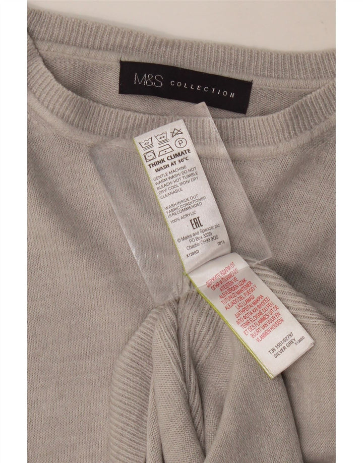 MARKS & SPENCER Pull col bateau pour femme UK 12 Gris moyen Acrylique
