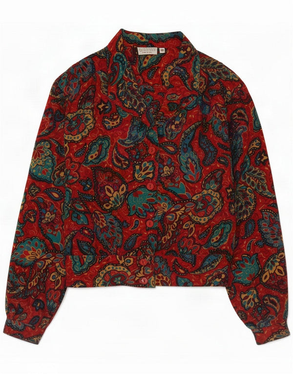 Chemisier vintage pour femme IT 42 Medium Red Paisley