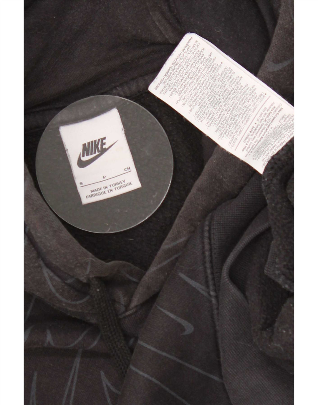 Nike Pull à capuche graphique pour homme Petit coton noir