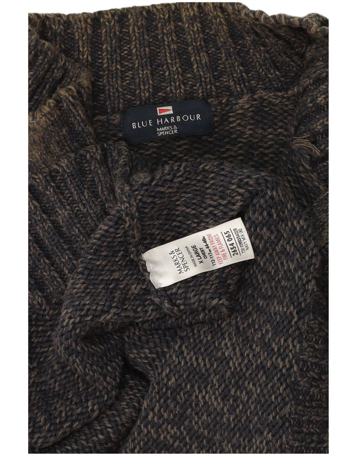Marks & Spencer Pull à Col Zippé Blue Harbor Homme XL Bleu Marine