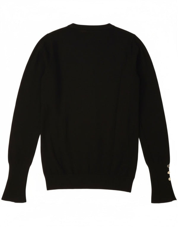 Zara Pull ras du cou pour femme UK 10 Small Noir Viscose