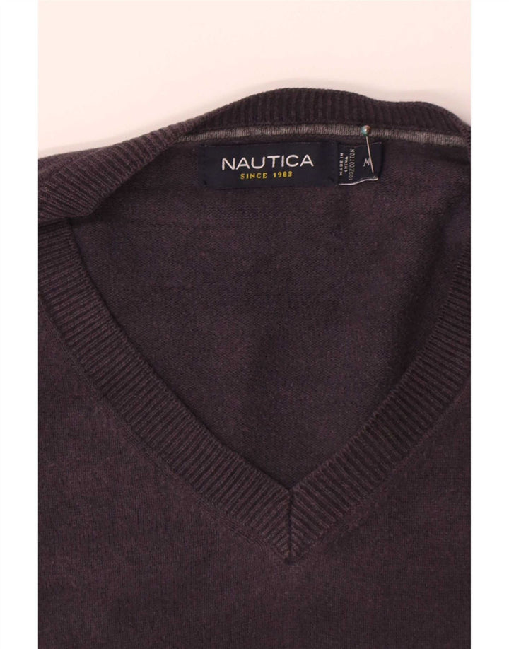 Nautica Pull col V Homme Bleu Marine Moyen Coton