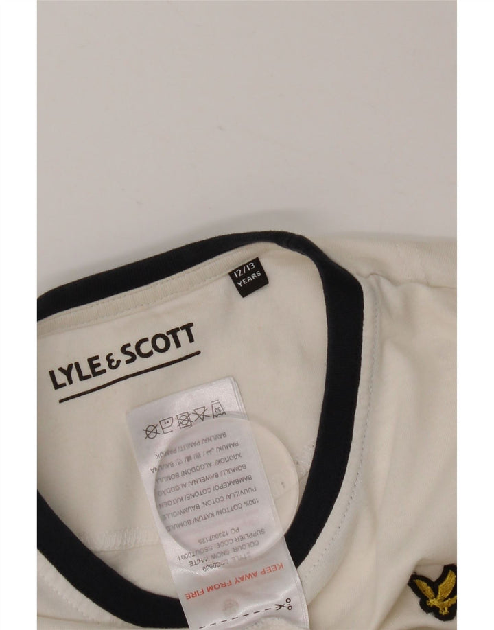 LYLE & SCOTT Haut T-Shirt Garçon 12-13 ans Blanc Coton