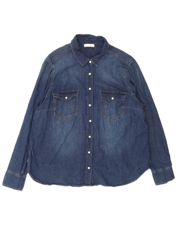Marks & Spencer Chemise en jean Per Una pour femme UK 22 3XL Bleu Coton