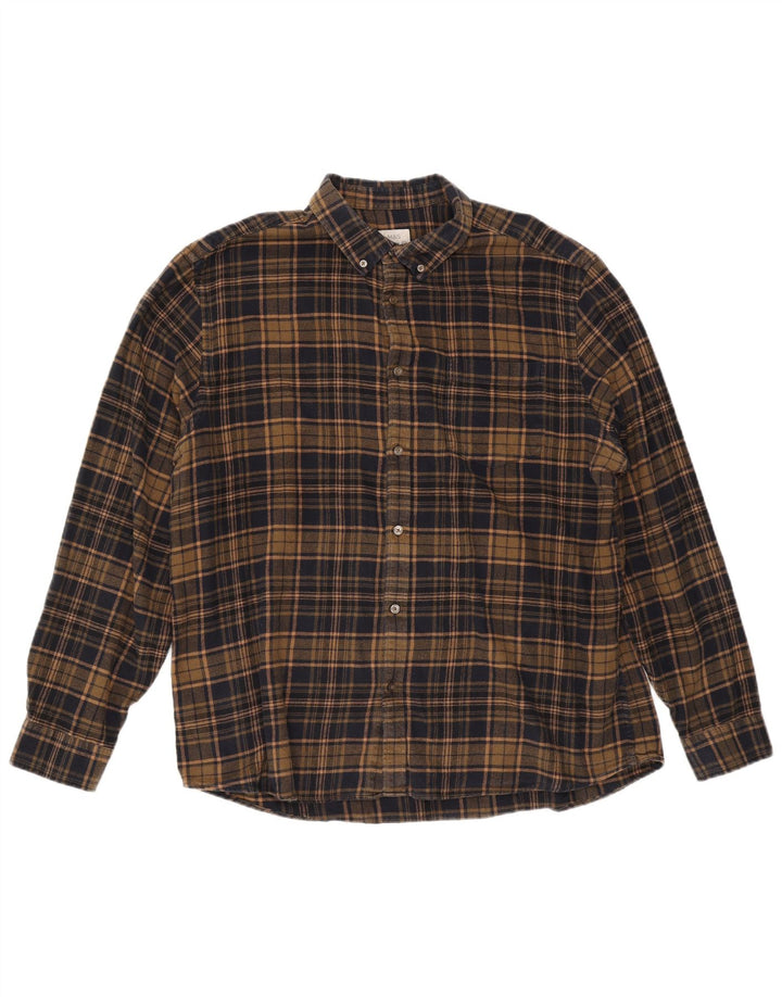 Marks & Spencer Chemise en flanelle coupe régulière pour homme 2XL à carreaux marron