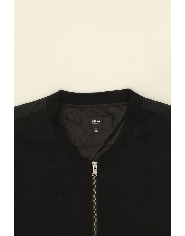 MOSSIMO Womens Bomber Jacket UK 16 Large Black Cotton Vintage Mossimo and Second-Hand Mossimo from Messina Hembry 