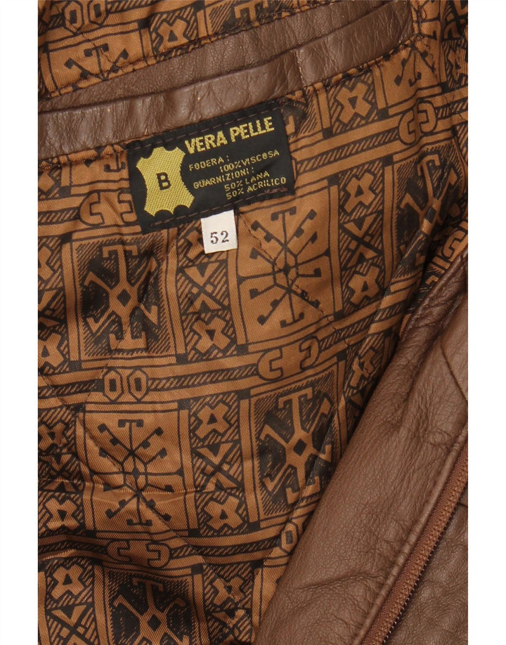 Veste en cuir homme vintage IT 52 XL Cuir marron