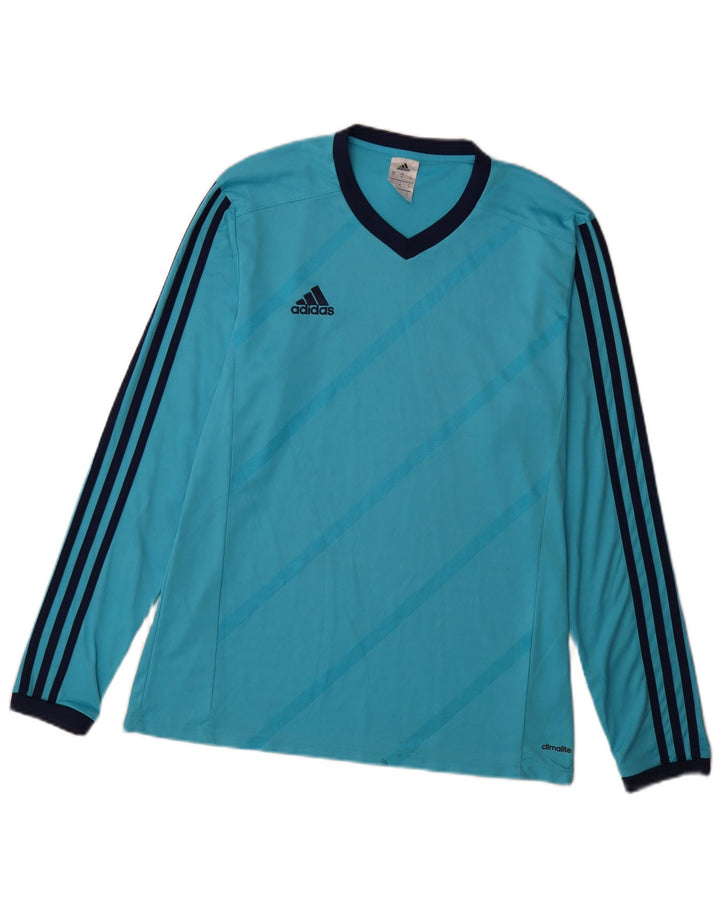 Adidas Homme Climalite Top Manches Longues Bleu Moyen Polyester