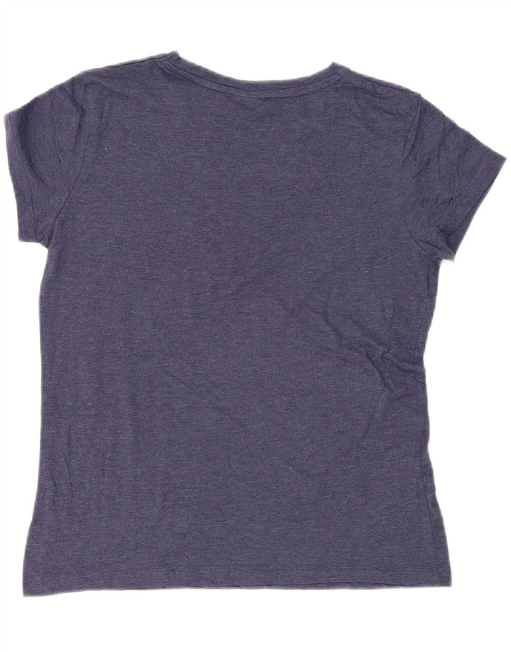 Lotto T-Shirt Femme Top UK 10 Petit Bleu Marine Coton