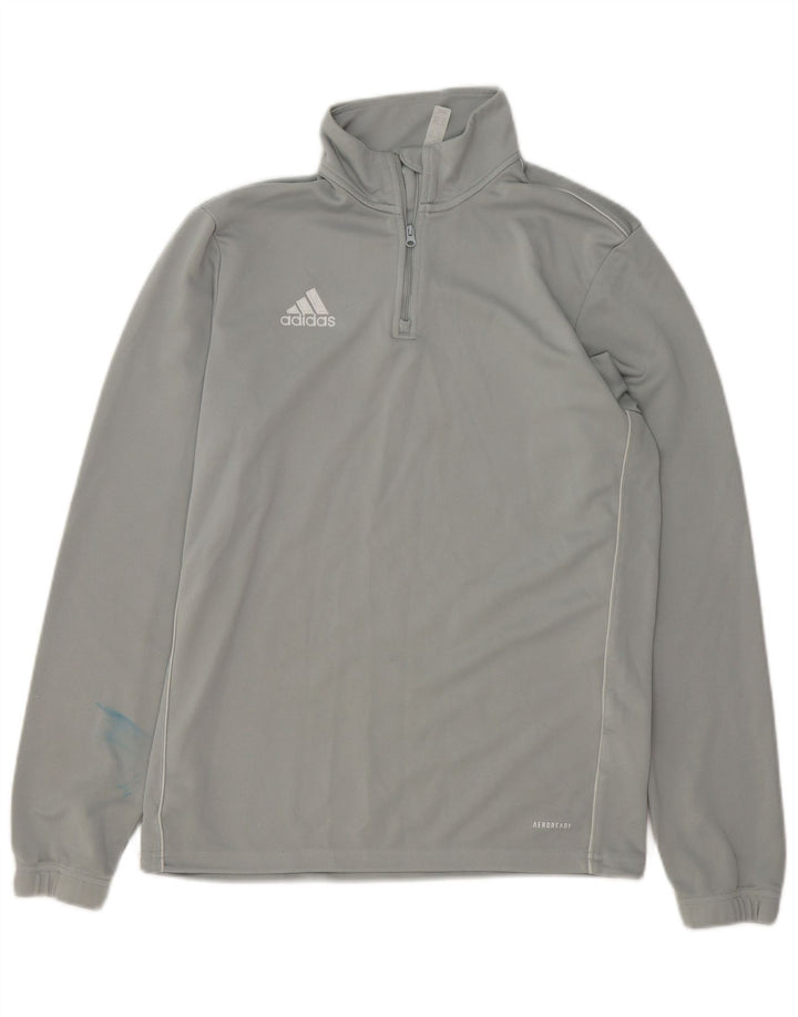Adidas Haut de Survêtement Aeroready Zip Neck Pull Homme Gris Moyen Polyester