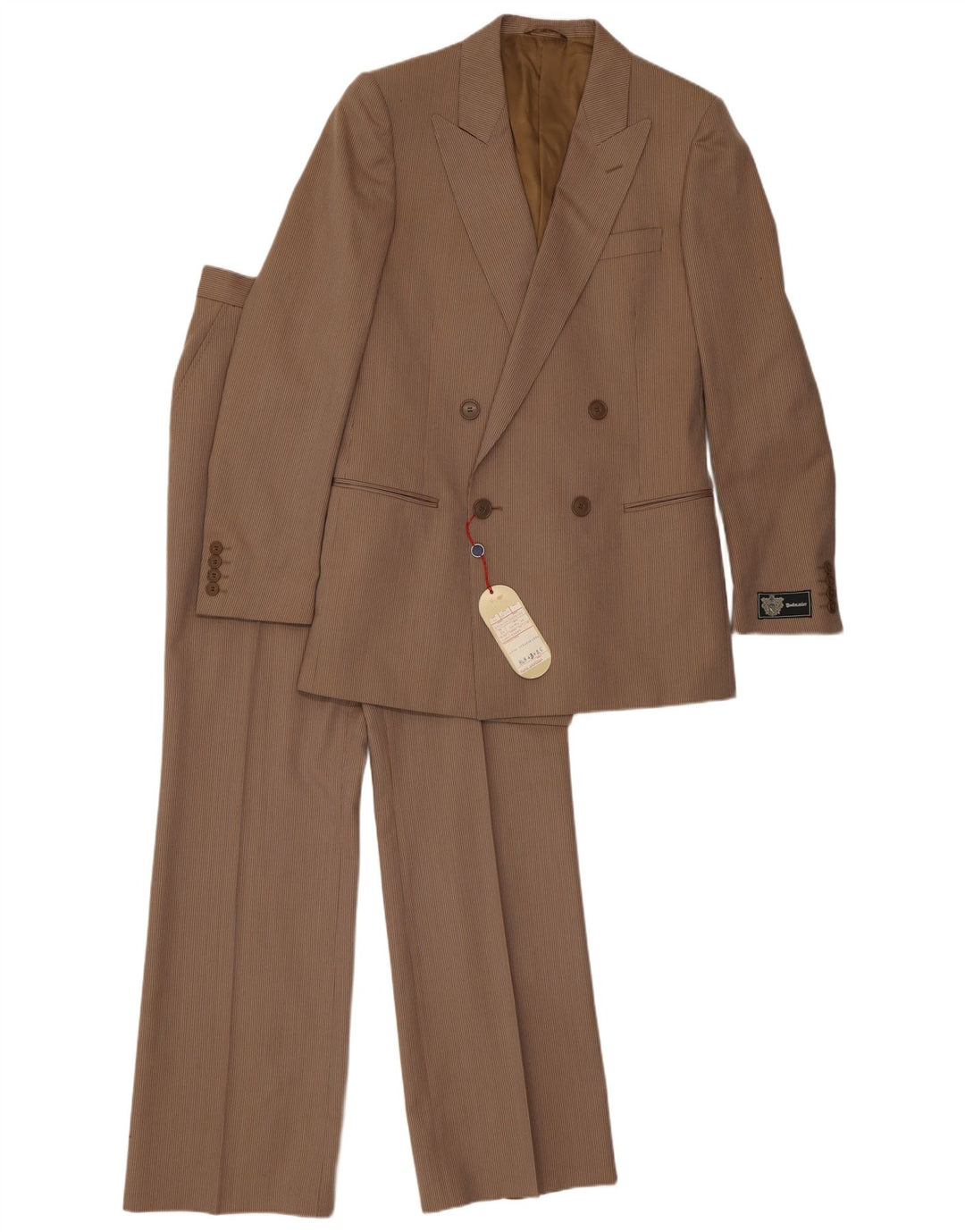 Costume 2 pièces vintage pour homme IT 48 Medium W30 L32 Marron à fines rayures