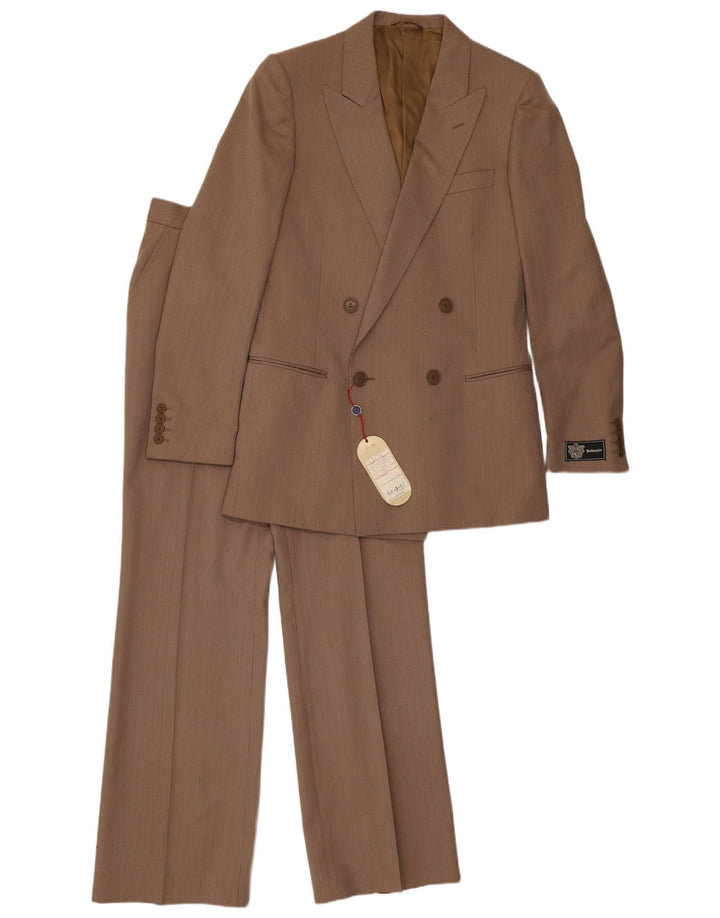 Costume 2 pièces vintage pour homme IT 48 Medium W30 L32 Marron à fines rayures