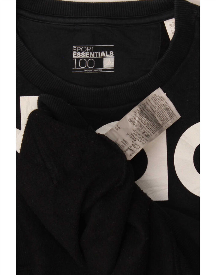 Adidas Sweat-shirt graphique pour homme en coton noir moyen