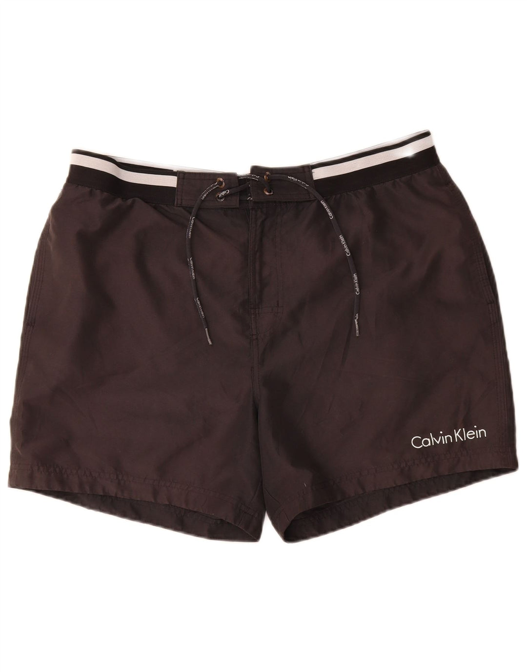 Calvin Klein Short de bain graphique pour hommes, grand, noir, polyester