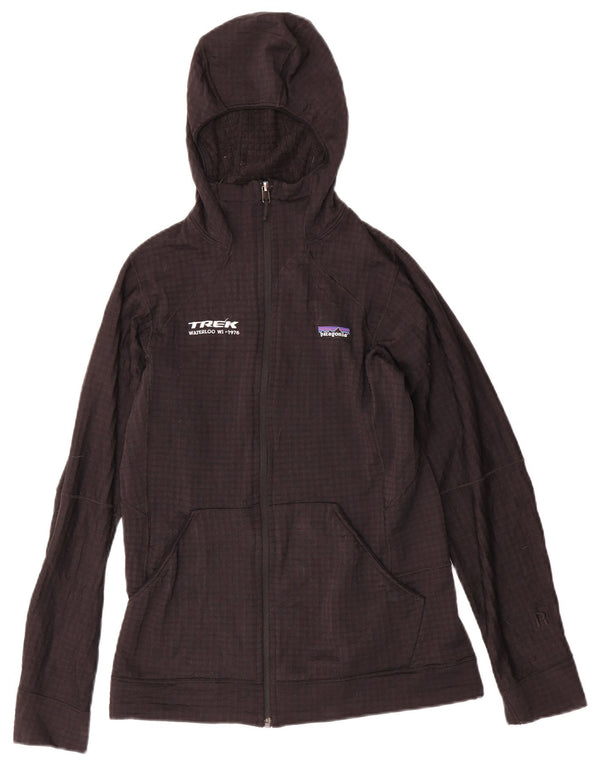 Patagonia Veste de survêtement à capuche pour femme UK 10 Small Black Check