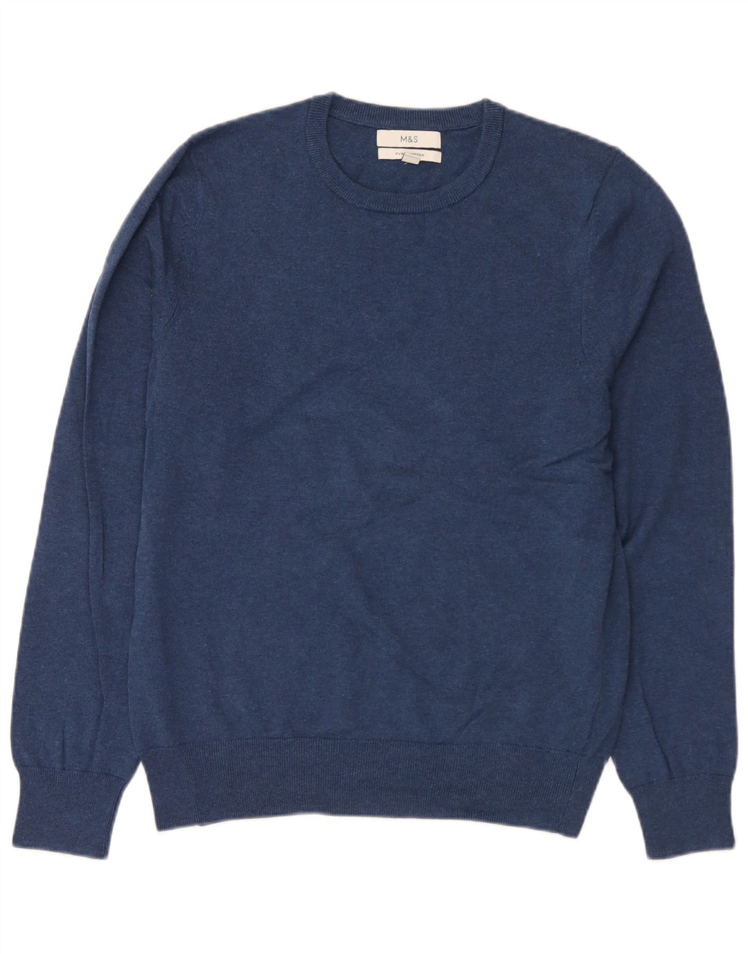 Marks & Spencer Pull col rond homme bleu marine moyen coton