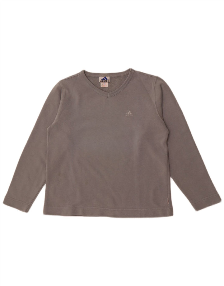 Adidas Sweat-shirt surdimensionné pour femme UK 10 Petit coton gris