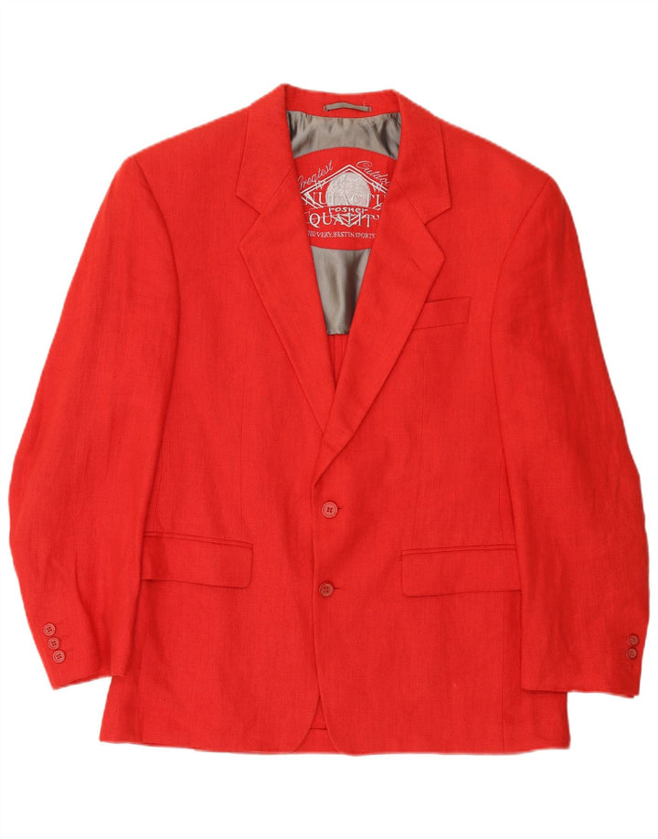 vintage Homme 2 Bouton Blazer Veste IT 50 Grand Lin Rouge