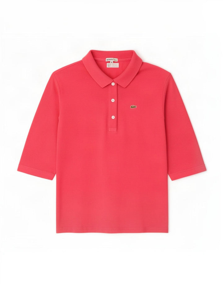 Lacoste Polo Femme Taille 44 Coton Rose Moyen
