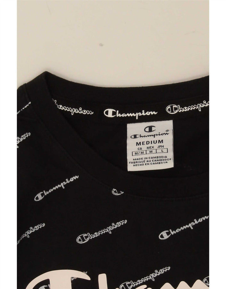 Champion T-shirt graphique pour femme UK 12 Noir moyen