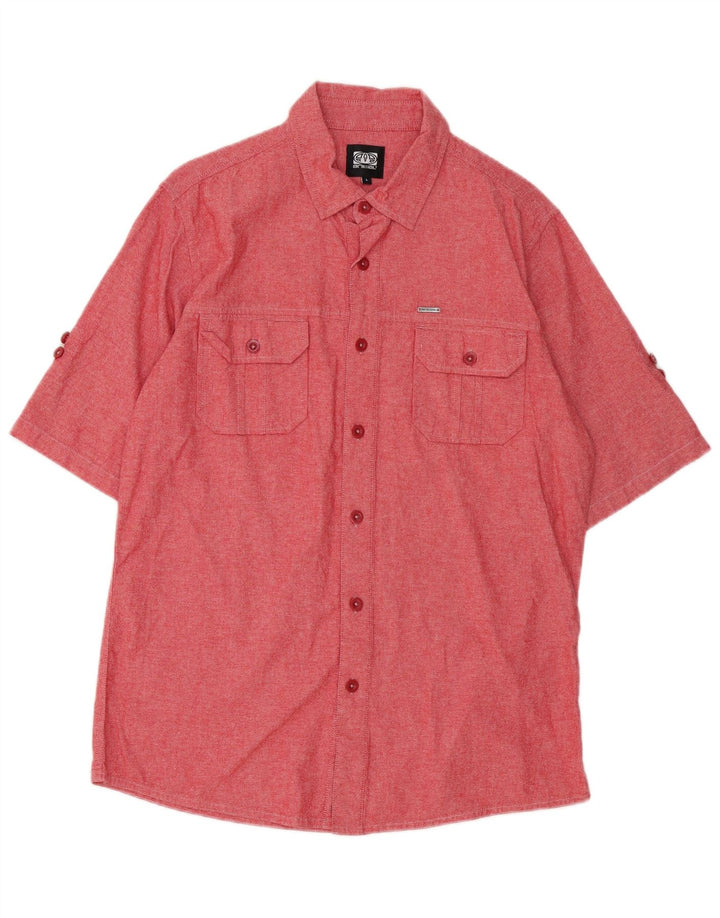 Chemise À Manches Courtes Homme Animal Grand Coton Rouge