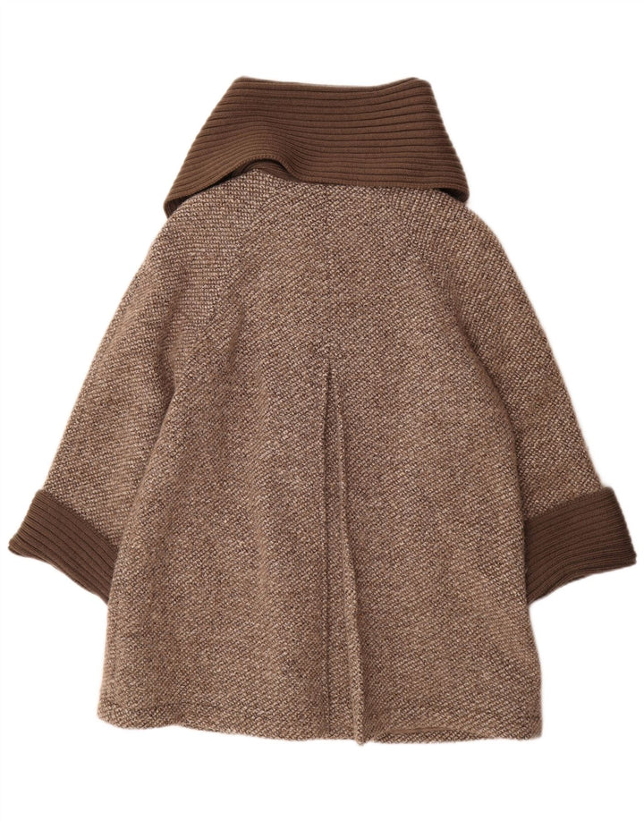 Luisa Spagnoli Manteau Femme UK 14 Laine Mouchetée Marron Moyen