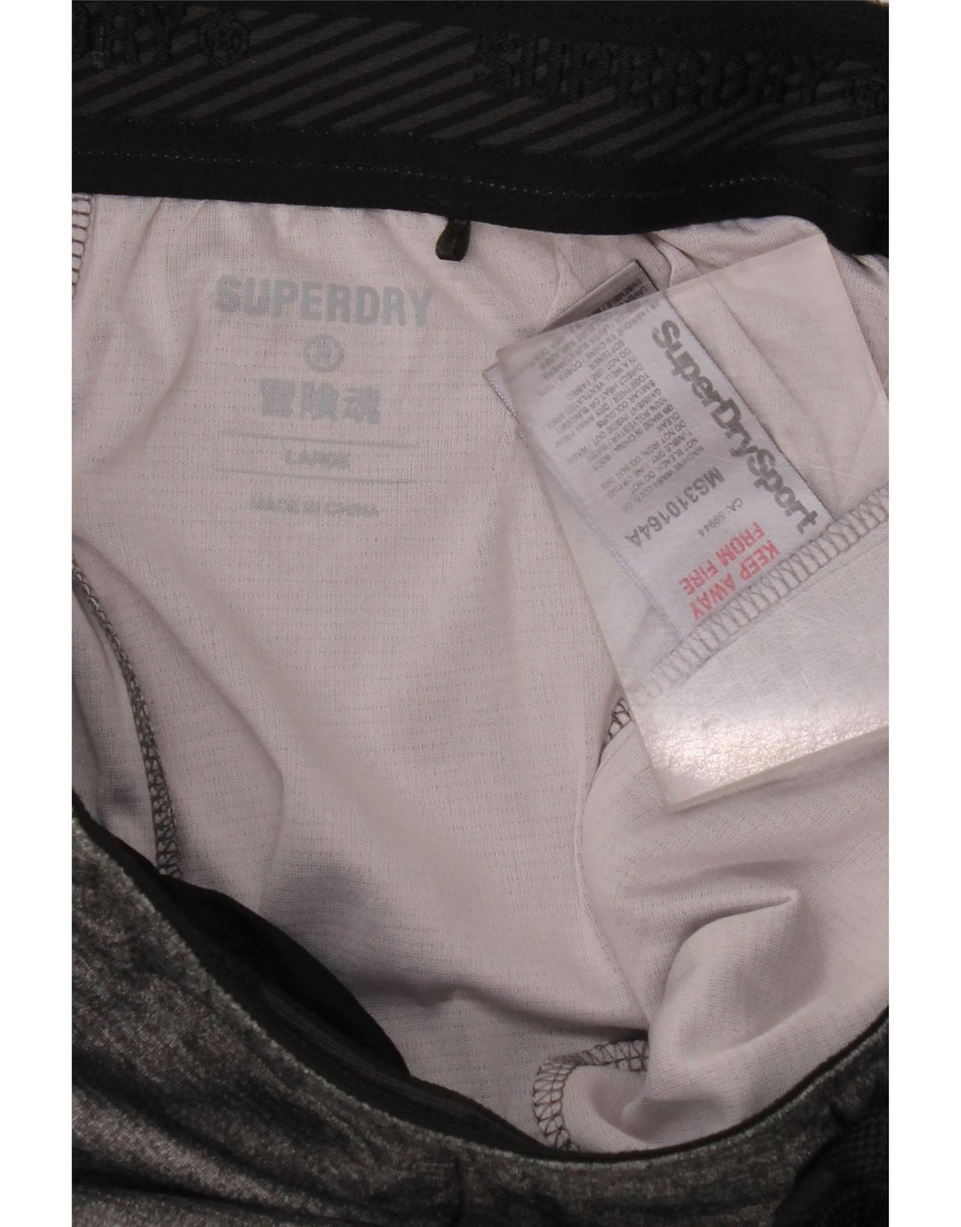 SUPERDRY Short de Sport Homme Large Gris Moucheté Polyester