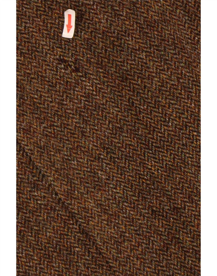 Harris Tweed Veste Blazer 2 Boutons pour Homme UK 40 Grande Laine à Chevrons Marron